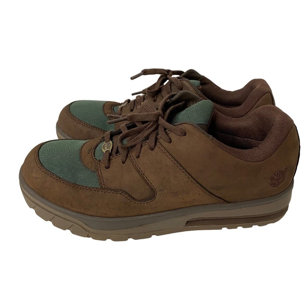 Timberland 42921M Women Brown Green Leather Hiking Comfort Shoes Sneakers Size 6
